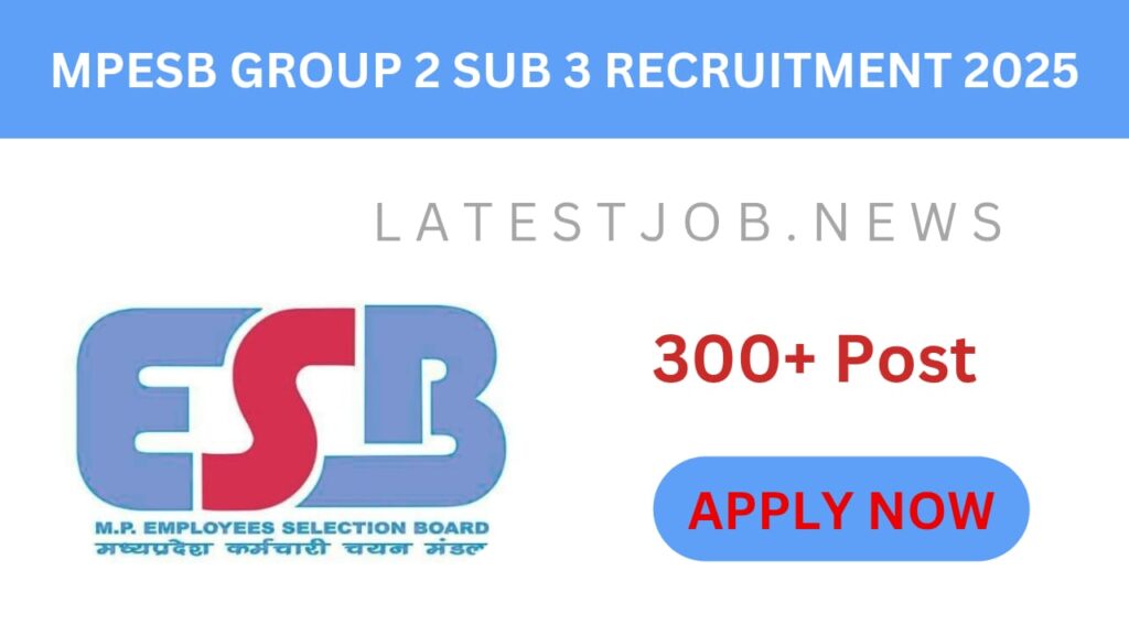 MPESB Group 2 Sub Group 3 Recruitment 2025