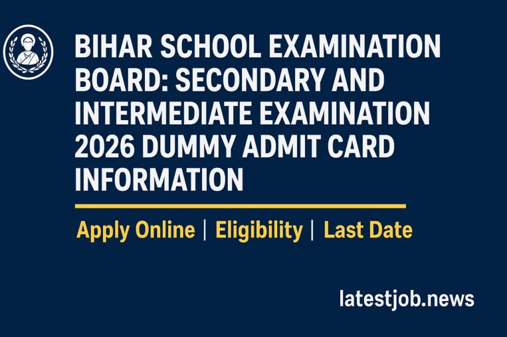 Bihar Board 2026 Dummy Admit Card जारी – तुरंत करें Download & Correction