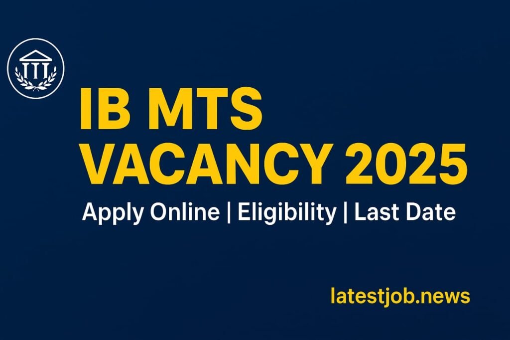 IB MTS Vacancy 2025: Apply Online, Eligibility, Syllabus & Last Date