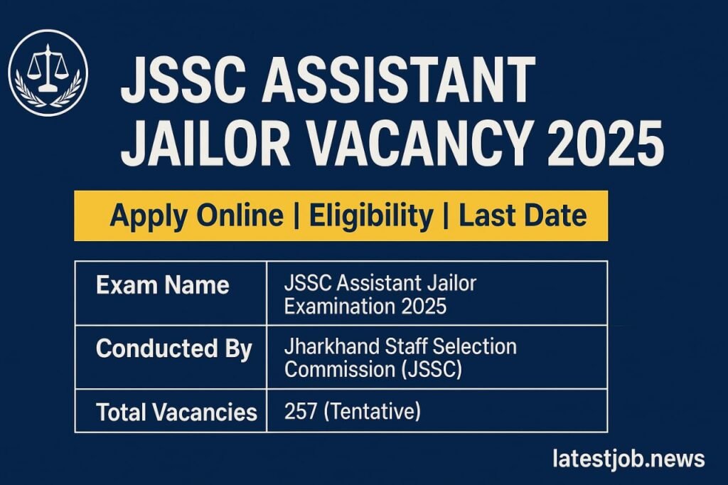 JSSC Assistant Jailor Vacancy 2025: Apply Online, Eligibility, Exam Date & Salary Details