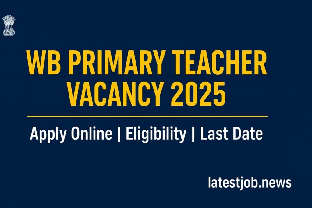 WB Primary Teacher Vacancy 2025: 13,421 Posts, Apply Online Now
