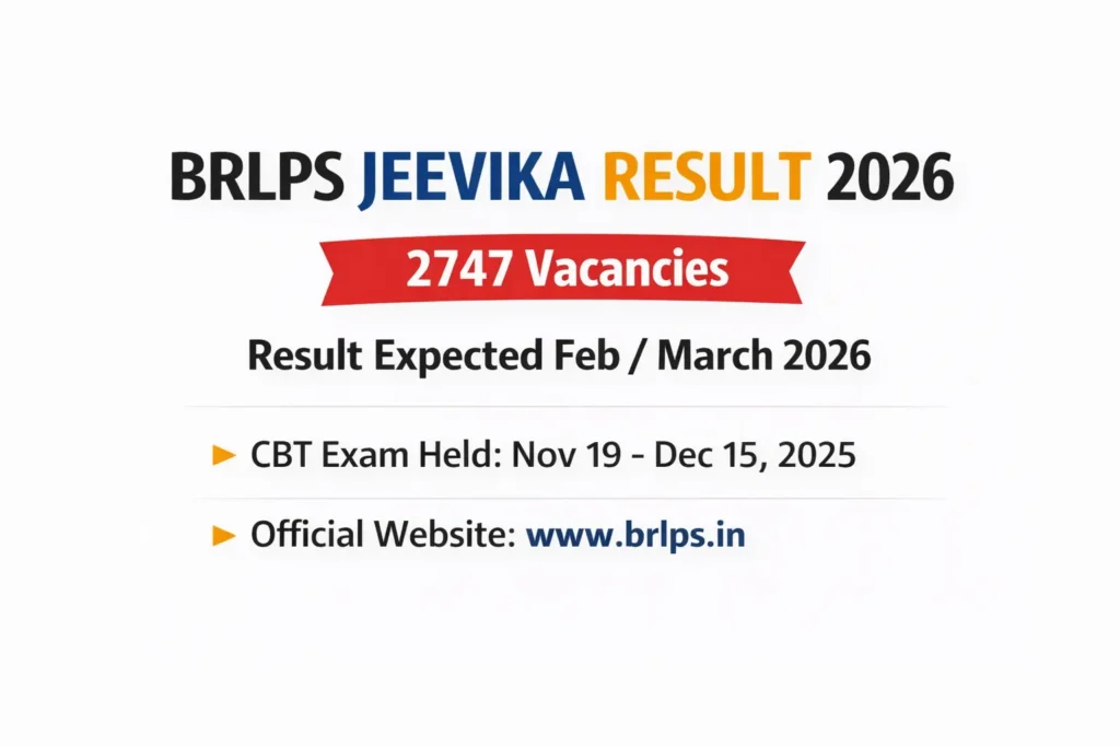 BRLPS Jeevika Result 2026: Download Link, Cut Off Marks